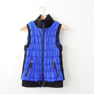 Blue Puffer Gilet Vest Small‎ Mock Neck Quilted MP3 CALVIN KLEIN PERFORMANCE